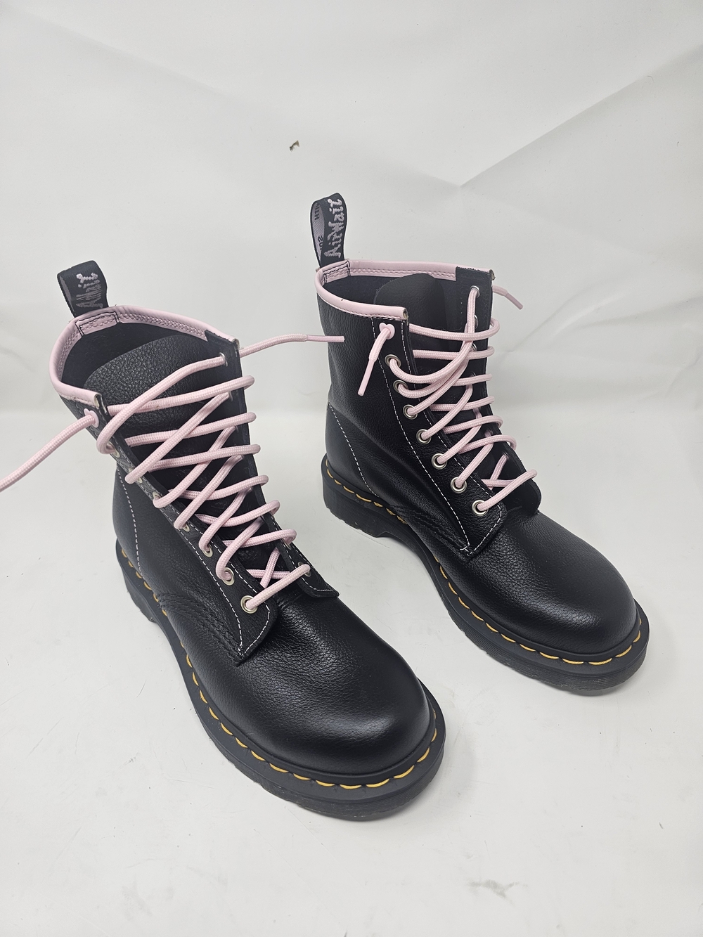 Dr. Martens-(WMNS) Dr. Martens 1460 Contrast Leather Lace Up Boots 'Black Pink.